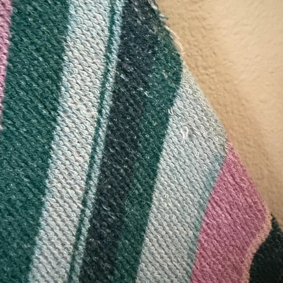 Free People Baja Sweatshirt Oversized V Neck Striped Printed Hoodie Tunic Top S - Picture 10 of 15